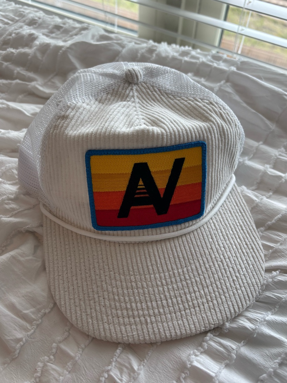 Aviator Nation Vintage Corduroy Trucker Hat- white AV logo patch NWT